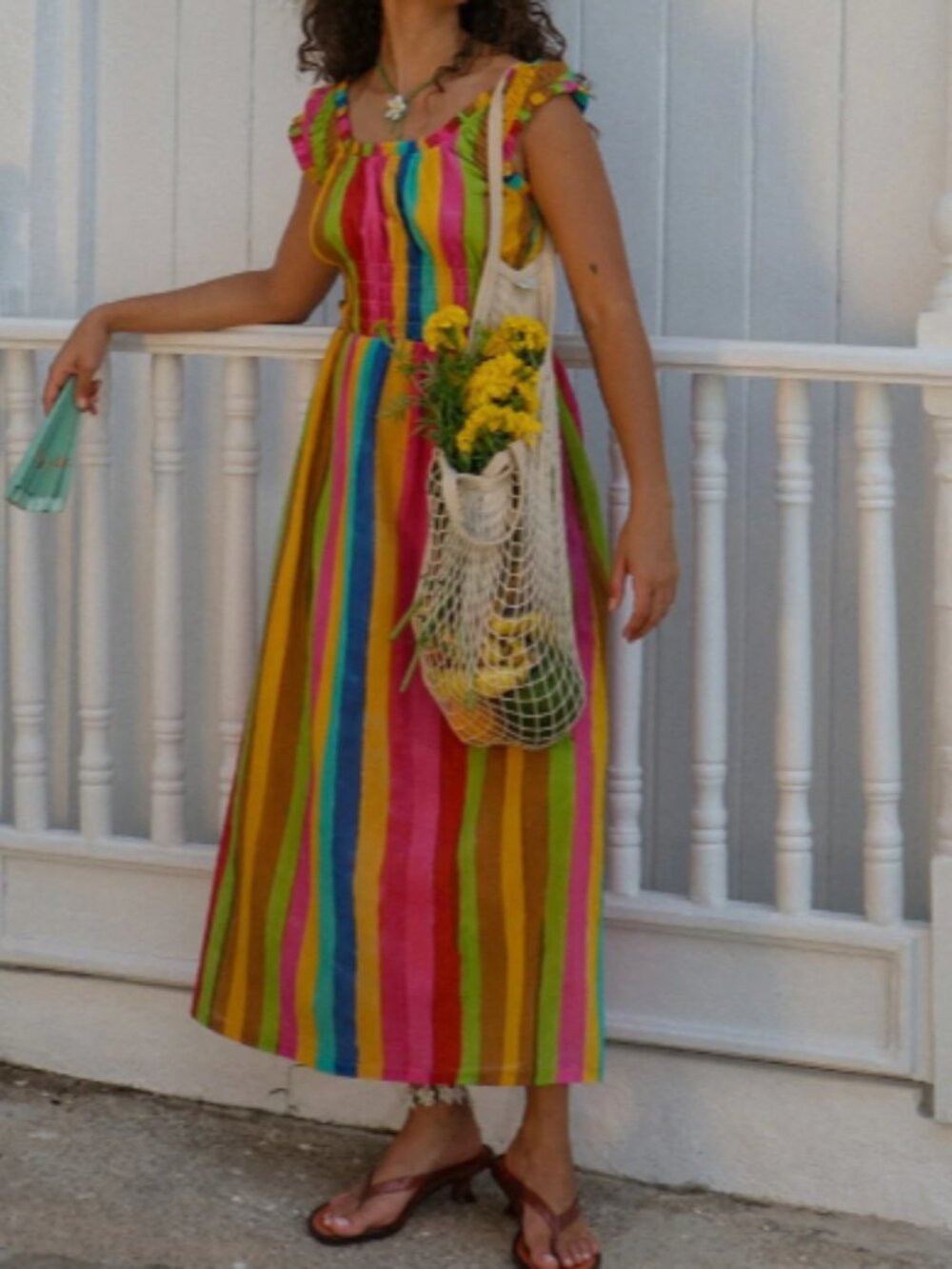Annie Dress - Sherbert Stripe - Lisa Says Gah XS ONLY - Picture 6 of 6